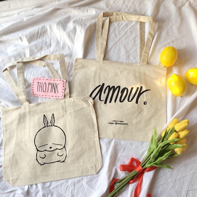 Túi tote ulzzang thỏ x Amour