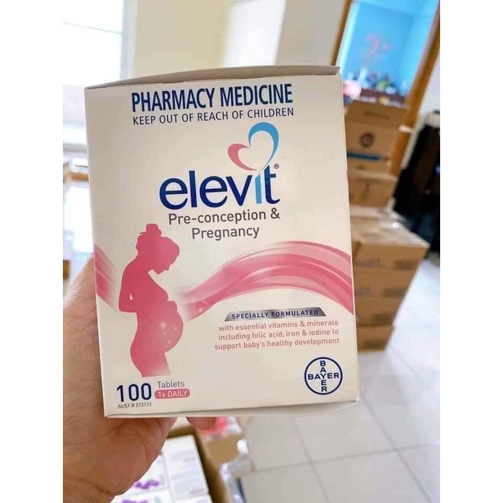 VIÊN UỐNG BỔ SUNG VITAMIN TỔNG HỢP CHO BÀ BẦU ELEVIT PRE-CONCEPTION PREGNANCY HỘP 100 VIÊN CHÍNH HÃNG - 10253