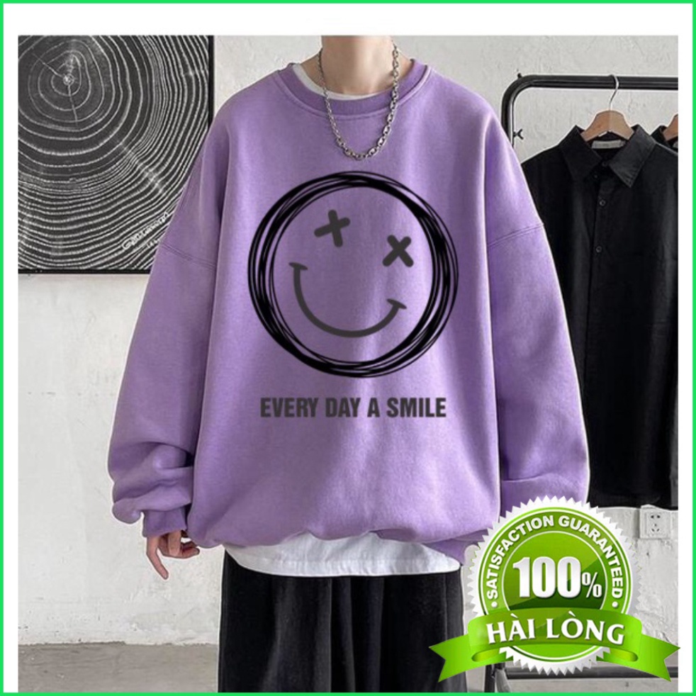 Áo sweater nỉ cổ tròn dài tay nam nữ họa tiết vui vẻ đáng yêu | BigBuy360 - bigbuy360.vn