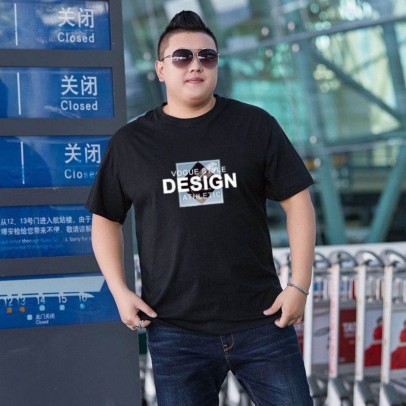 M-8XL Loose Short Sleeve Large Size Boys Short Sleeve Extra Large T-shirt Fat Brother Come in Spot