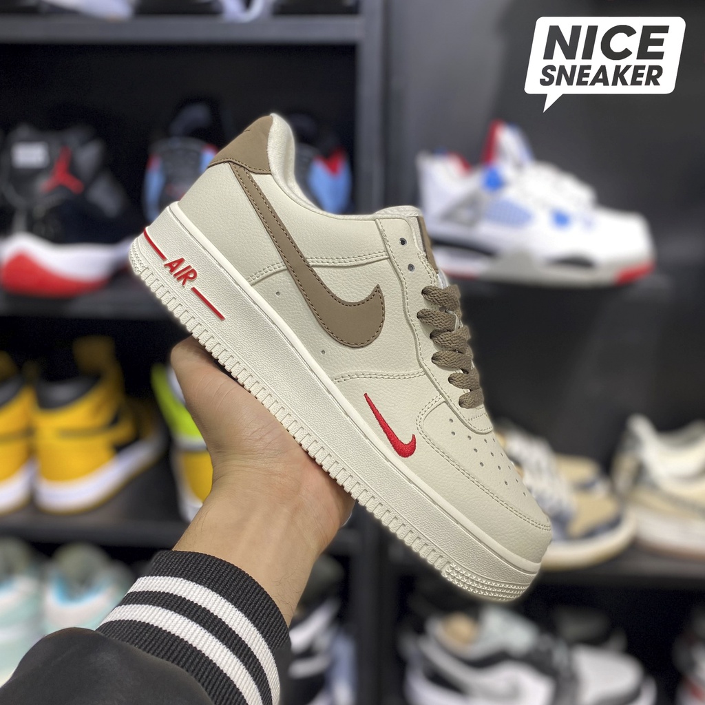 Giày Nike Air Force 1 Low Premium White Brown ( Af1 Móc nâu ) - Phiên bản 1:1 chuẩn | Nice Sneaker .
