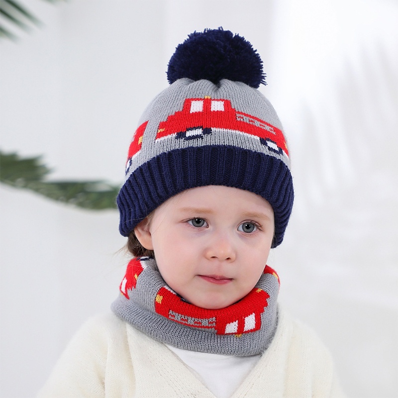 Set Mũ beanie + Khăn Choàng Cổ Cho Bé 0-4 Tuổi