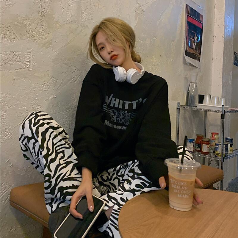 NRVP Áo Hoodie Dáng Rộng Thời Trang Hàn Quốc Đơn Giản Cá Tính Cho Nữ