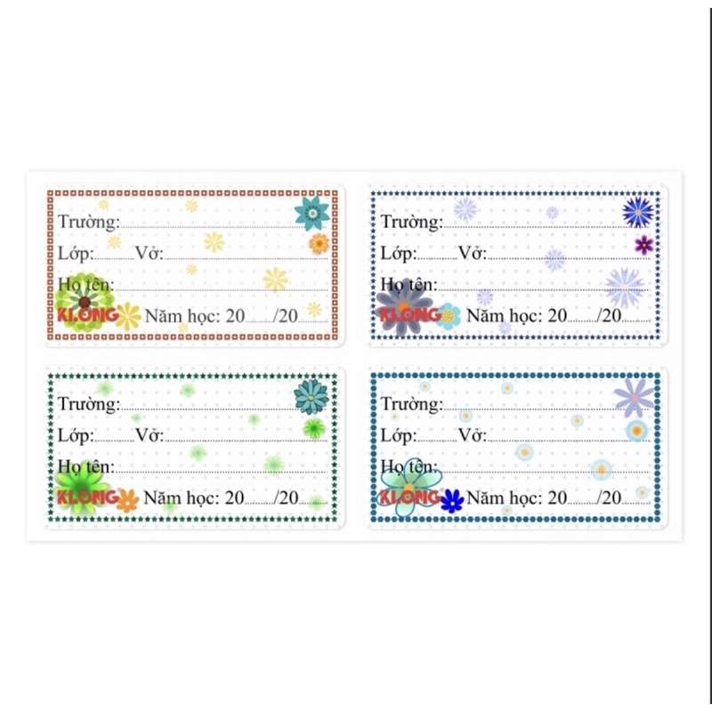 Nhãn vở CIII Anniversary - Flower KLong; MS: 742 🐻🌸