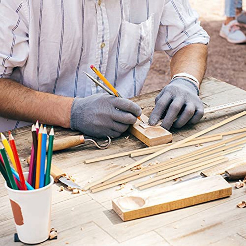 Set 100 Que Dowel Bằng Gỗ 1 / 8,3 / 16,1 / 4,5 / 16,3 / 8X6Inch Làm Thủ Công DIY Đa Ứng Dụng