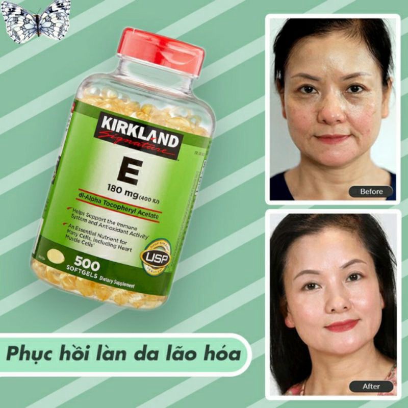 SIÊU GIẢM GIÁ -  Vitamin E 400 IU Kirkland 500 Viên Của Mỹ [HSD 05/2024] CAM KẾT CHÍNH HÃNG