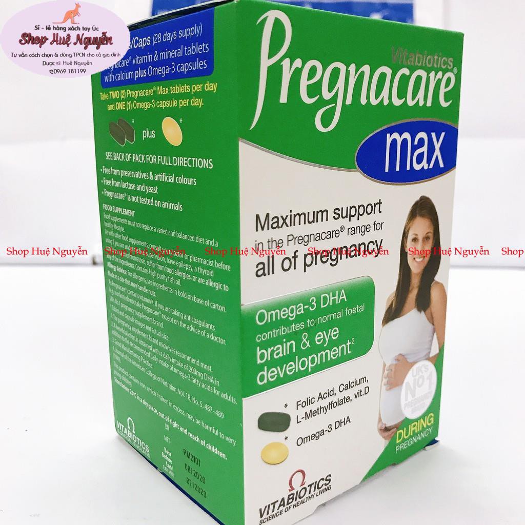 Vitamin Tổng Hợp Bầu của Anh Pregnacare Max 84viên, vitamin giúp mẹ và bé khỏe mạnh suốt quá trình mang thai