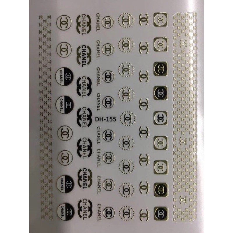 Sticker LV- Chanel- Sticker dán móng tay chân