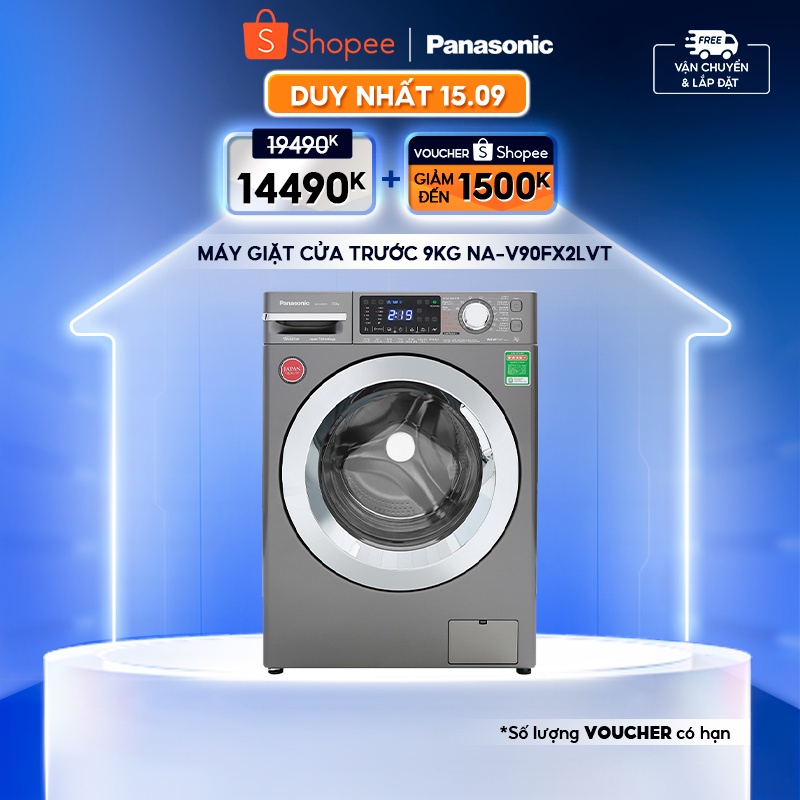 Máy Giặt Cửa Trước Panasonic 9KG NA-V90FX2LVT - Diệt Khuẩn 99.9% - Bảo Hành 24T