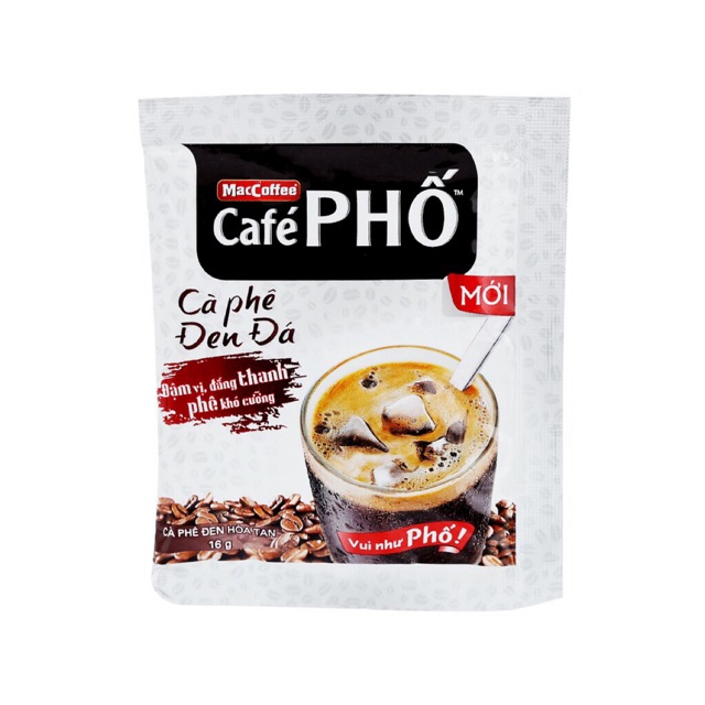 Hộp Cafe Phố Đen Đá 10 Gói * 16gr Maccoffee