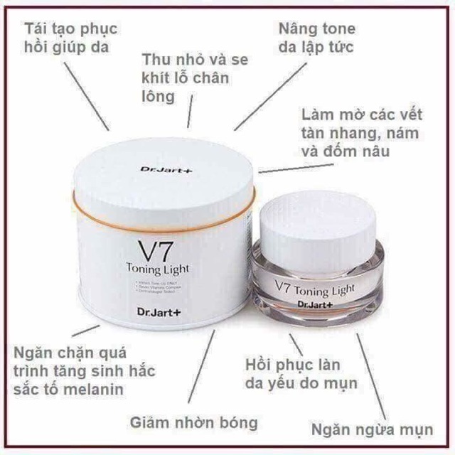 KEM DƯỠNG TRẮNG DA DR.JART+ V7 TONING LIGHT MẪU MỚI