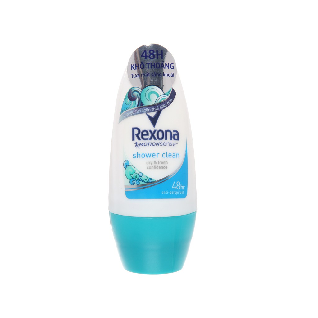 Lăn Khử Mùi Rexona Shower Clean Khô Thoáng Tối Ưu Mát Lạnh Sảng Khoái 50 ml