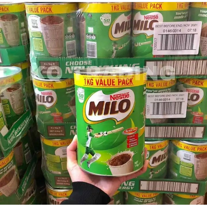 DATE 2023] Sữa bột MILO Úc 1kg dành cho người lớn và bé trên 2 tuổi