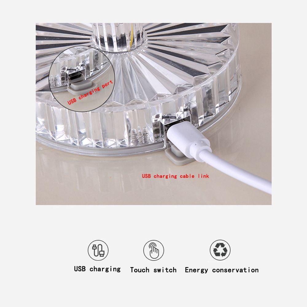 Đèn Ngủ Để Bàn 3 Hiệu Ứng Ánh Sáng Bằng Acrylic Có Thể Điều Chỉnh Sạc USB
