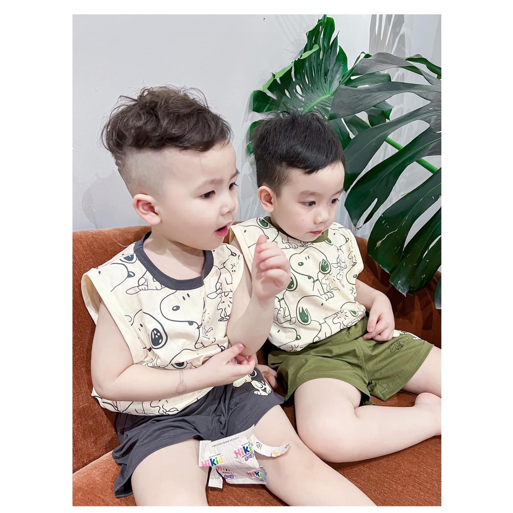 Bộ sát nách chất Cotton SNOOPY cực đẹp thoáng mát mùa hè cho bé (V637)