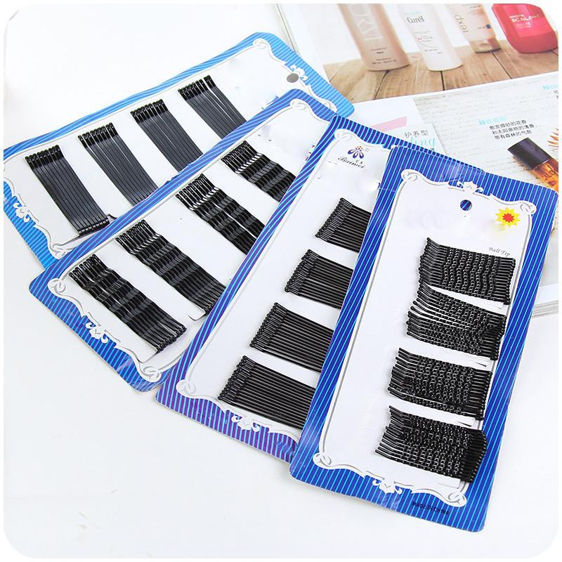 Vỉ 36 chiếc kẹp tăm đen, kẹp ghim tóc tăm đen, ghim cài tóc cố định làm đẹp, make up