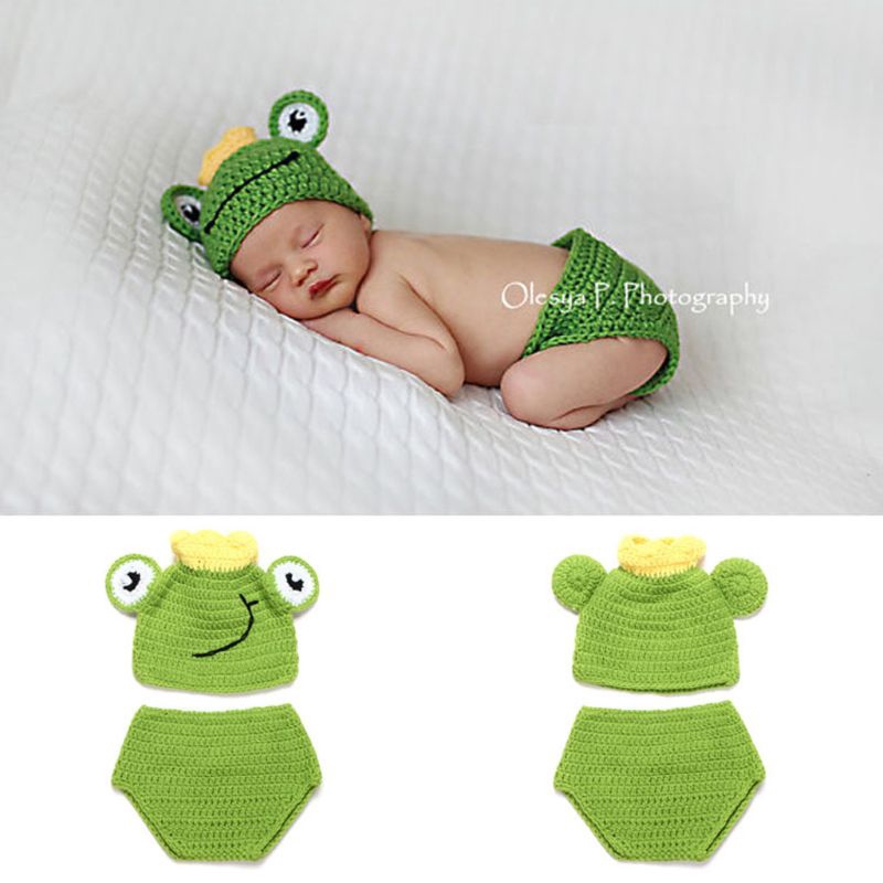 Mary☆Newborn Clothes Girl Boy Crochet Knit Costume Photography Prop Outfits Baby Cap