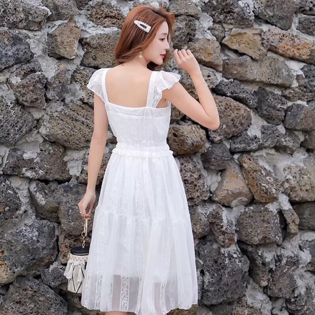 Váy đầm nữ ❤️ FREESHIP ❤️ Đầm ren nữ tay cánh tiên - Váy maxi ren nữ đẹp