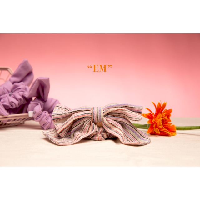 Đồ cột tóc - Scrunchies - A77 Bow 4 "EM"