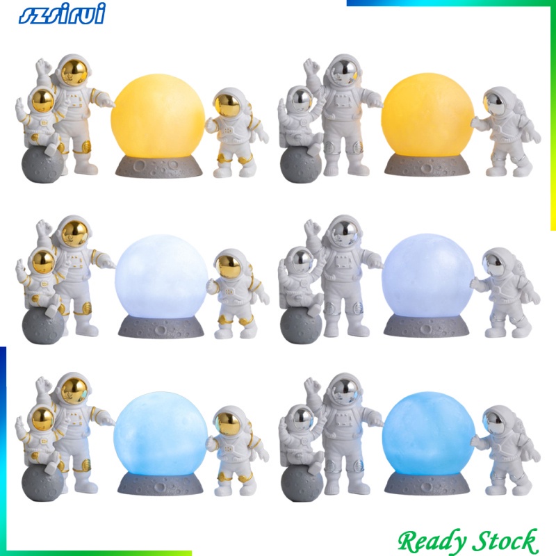 Bộ 4 Tượng Phi Hành Gia Dễ Thương Dùng Trang Trí Bàn Làm Việc