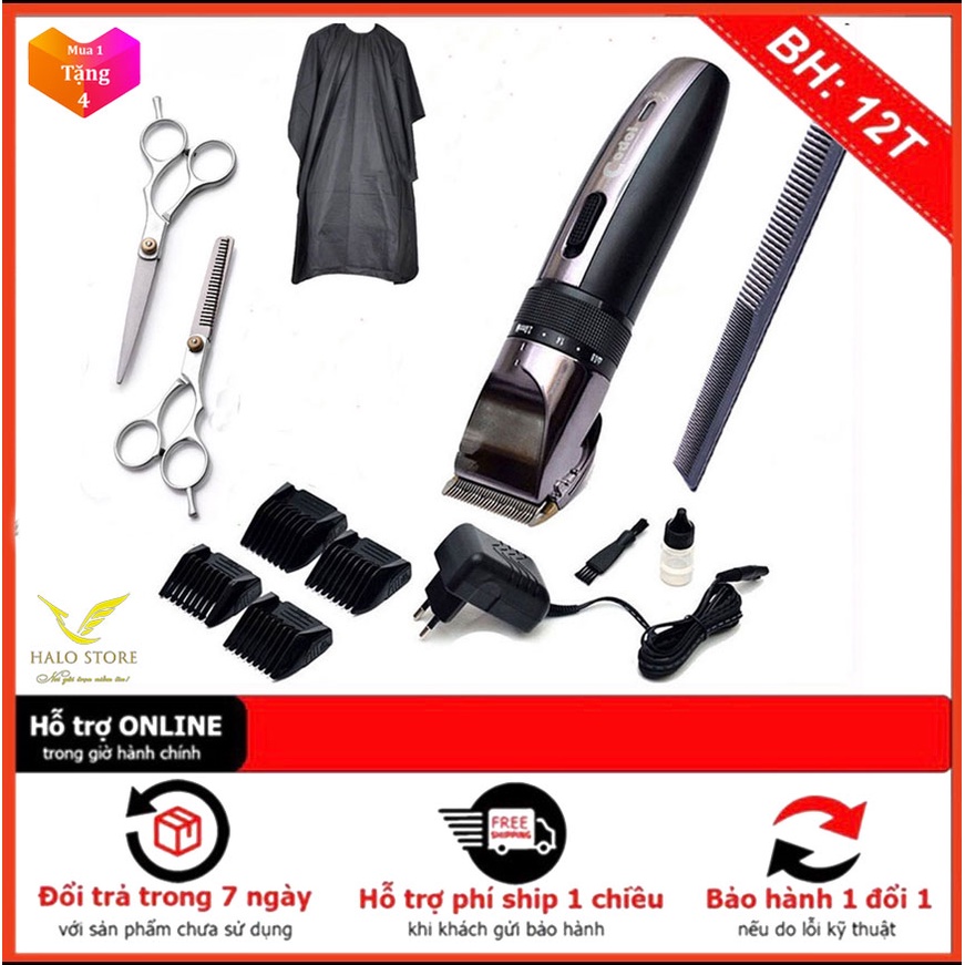 Tông Đơ Cắt Tóc Hàn Quốc Codol 531 TẶNG KÈM Bộ Kéo Cắt Tỉa + Áo Choàng Cắt Tóc