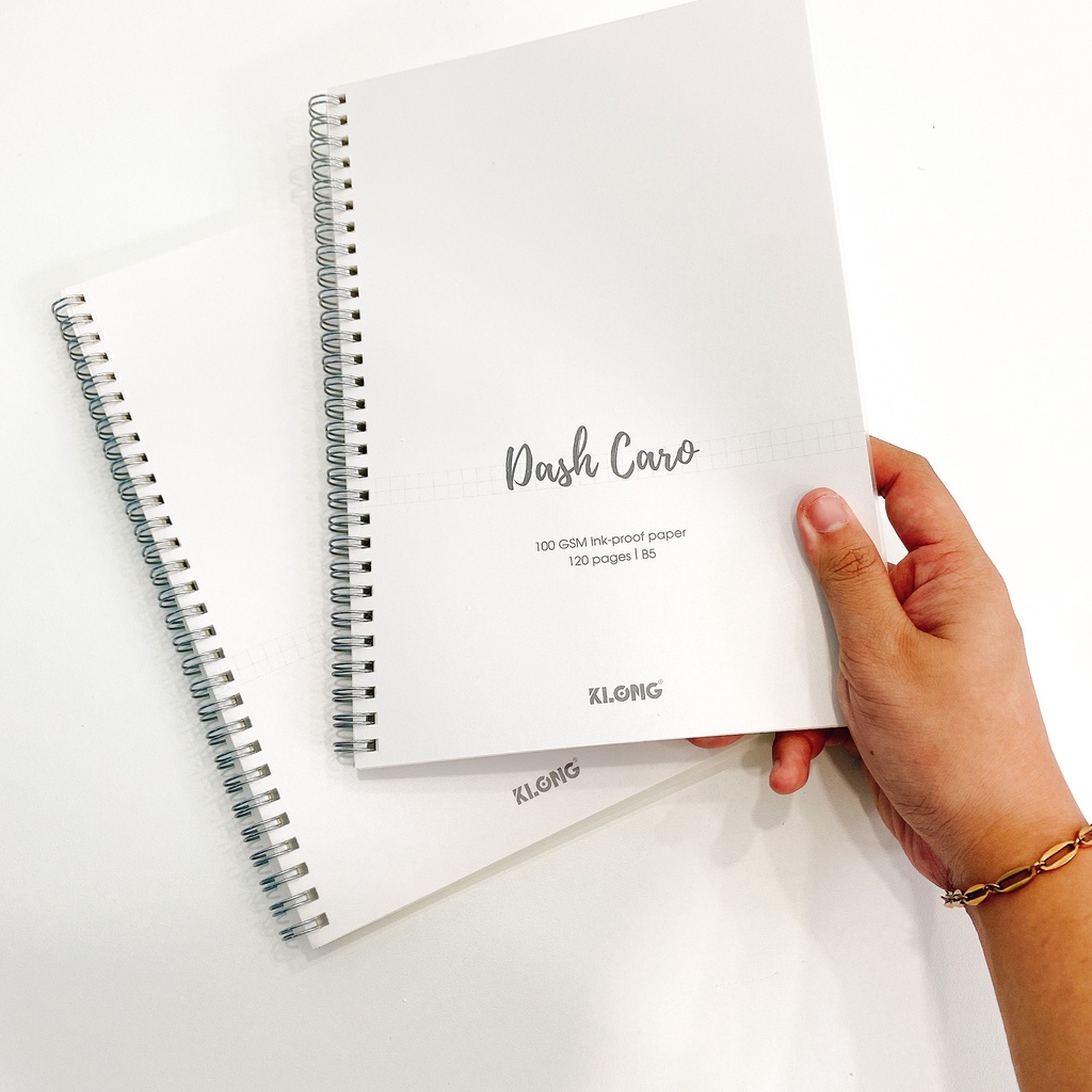 Sổ Lò Xo Kép Caro Đứt Nét Mới B5 120 trang - Klong Dash - Klong - Hidari