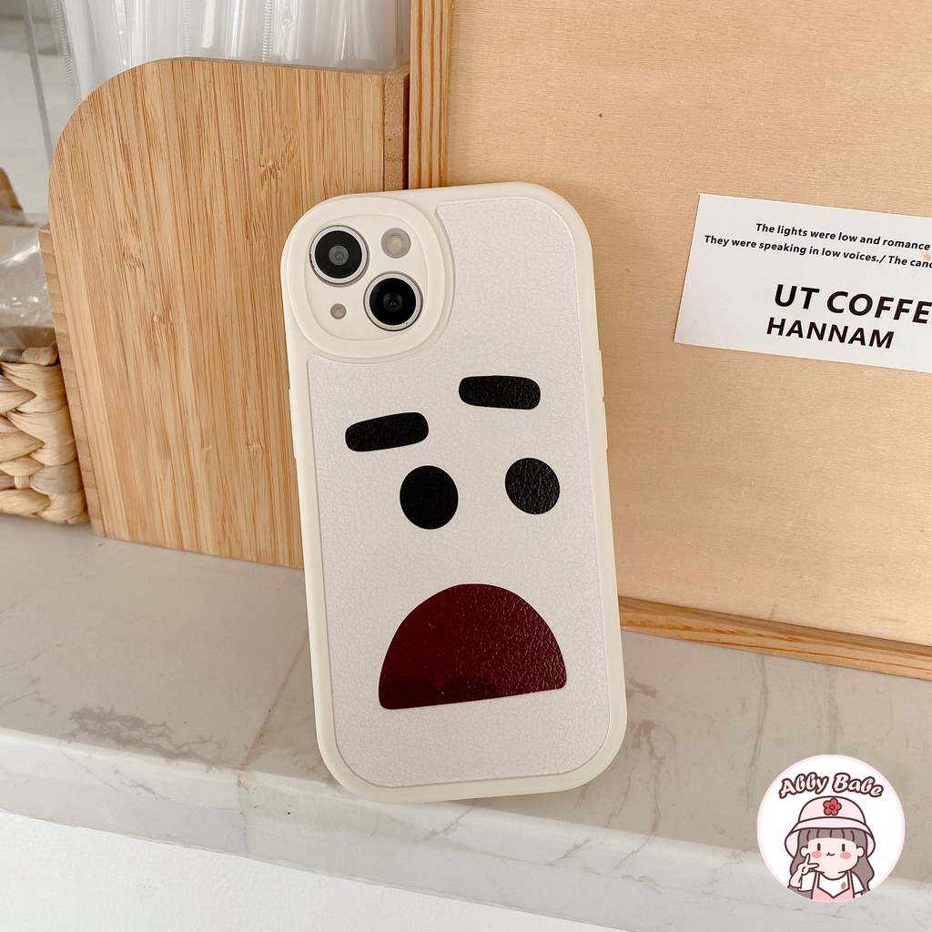 Ốp Điện Thoại TPU Mềm Phối Da Mặt Nhám Họa Tiết Biểu Tượng Cảm Xúc Kiểu Hàn Quốc Cho Iphone 11 7Plus 13 12 11 Pro Max X XS 12 13 XR