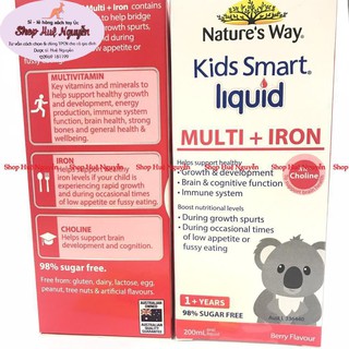 Nature's Way Kids Smart Liquid Multi + Iron - Chai 200ml - Bổ sung Các Vi Chất Và Sắt Cho Trẻ từ 1 tuổi