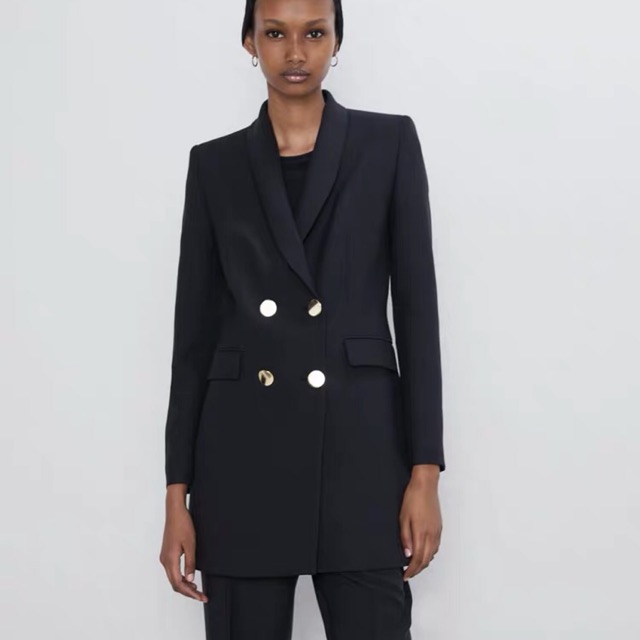 VEST DÀI TAY PHỐI KHUY HỢP KIM #ZARA AUTHENTIC TUỒN STORE