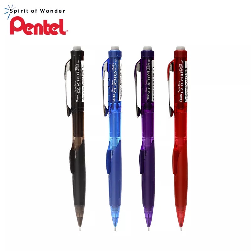 Bút Chì Bấm Cạnh PENTEL Twist Erase Click PD275 Ngòi 0.5mm Chính Hãng