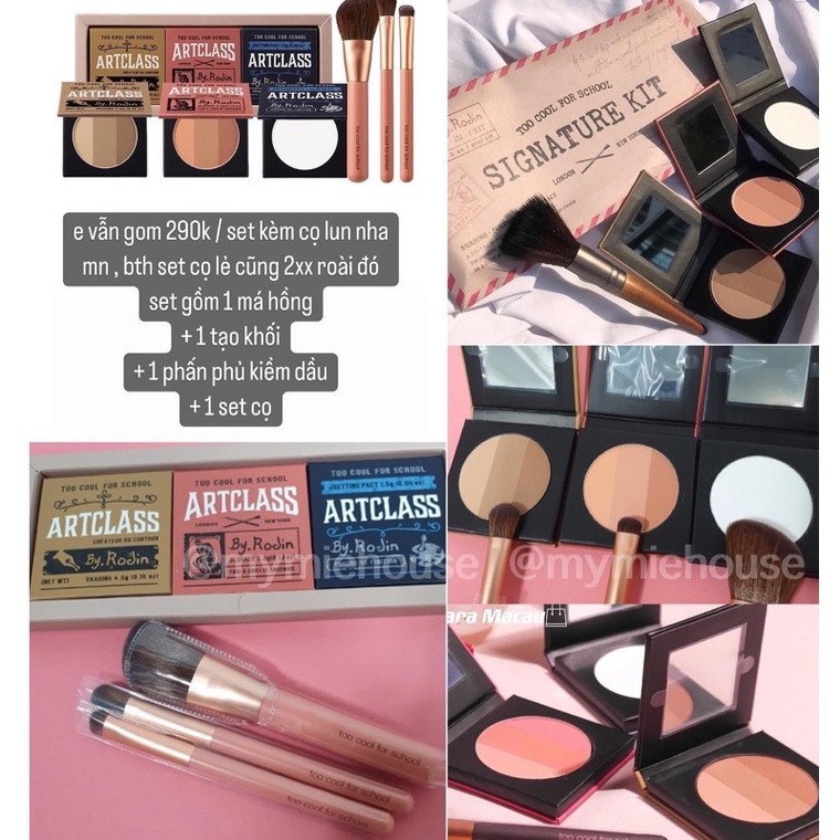 Set tạo khối + má hồng + phấn phủ Too Cool For School Signature Kit