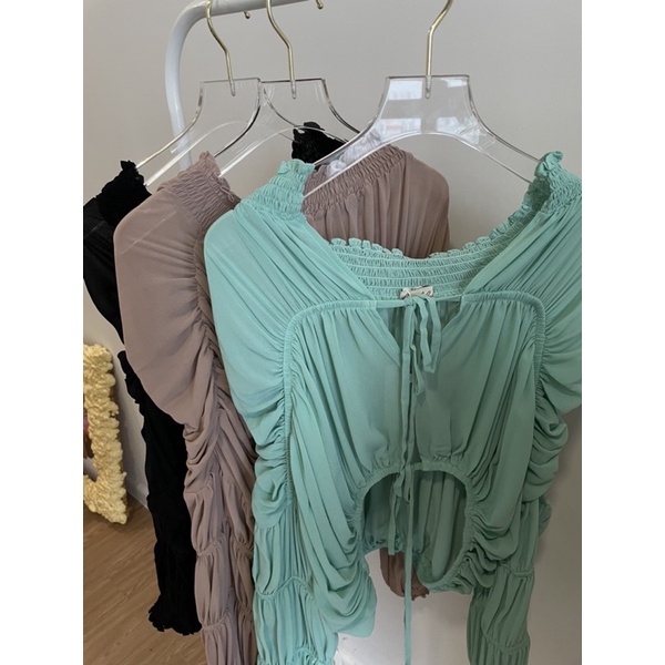 Áo somi voan nhún(k kèm bra lụa)