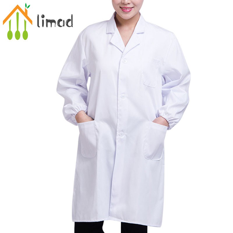 【COD】# limad White Lab Coat Doctor Hospital Scientist School Fancy Dress Costume for Students Adults