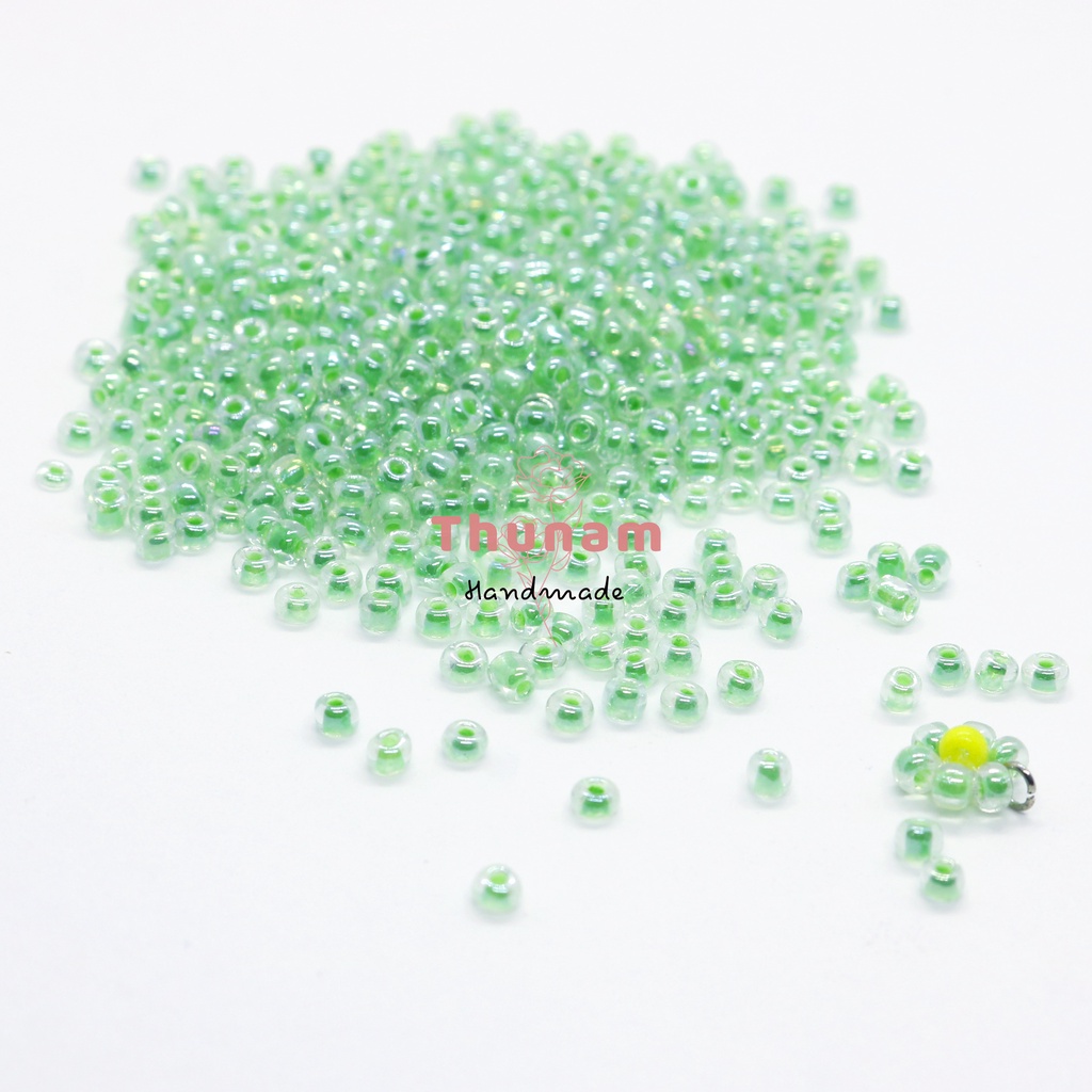 Hạt Cườm Size 3mm Có Lỗ Xỏ, Lõi Nhiều Màu