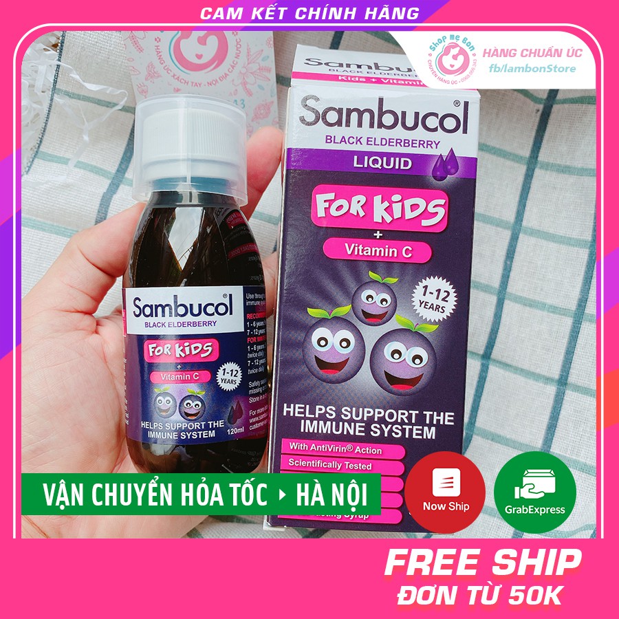 Siro Tăng đề kháng Sambucol Liquid 120ml cho Bé Từ 1 - 12 Tuổi - UK