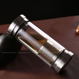 (LT13) BÌNH THỦY TINH HAI ĐẦU INOX 300ml