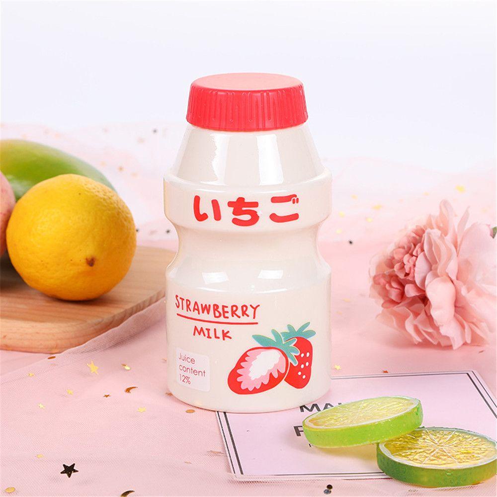 Bình Lắc Pha Trà Bằng Nhựa Không BPA Hình Chai Yakult Hoạt Hình Đáng Yêu Thời Trang Du Lịch Ngoài Trời