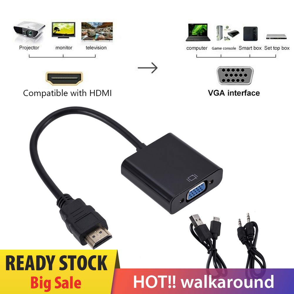 Bộ Chuyển Đổi Hdmi Sang Vga + Cáp Âm Thanh + Nguồn