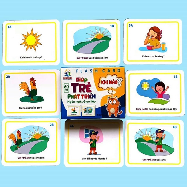 Bộ thẻ phát triển ngôn ngữ kỹ năng giao tiếp cho bé từ 0-7 tuổi