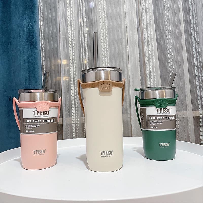 TYESO CAO CẤP 550ML - 710ML + QUAI XÁCH + ỐNG HÚT TYESO + CỌ VỆ SINH + TICKER