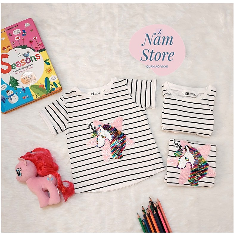 ÁO THUN H.M UNICORN PONY KIM SA CHO BÉ GÁI