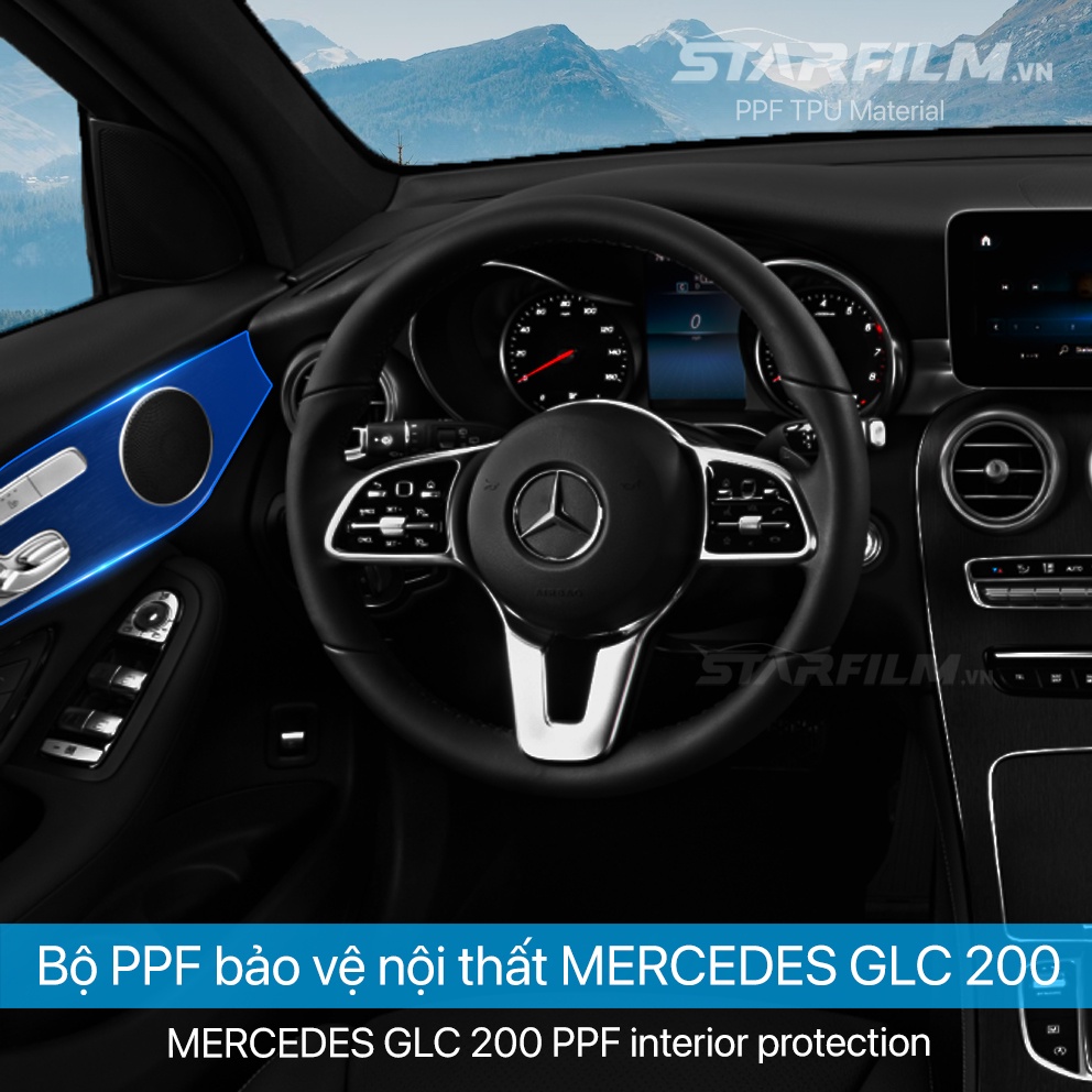 Mercedes Benz GLC 200 PPF TPU nội thất chống xước tự hồi phục STARFILM