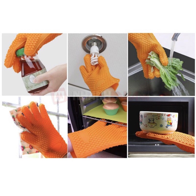Găng tay silicon chống nóng, trơn, trượt