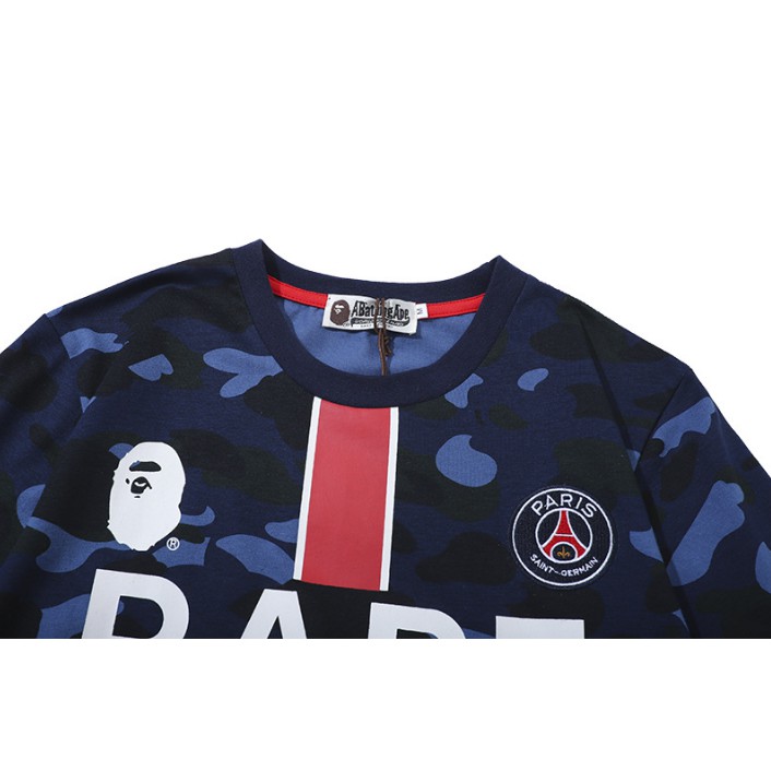 Mới Áo Thun BAPE PSG Họa Tiết Rằn Ri Cho Nam Và Nữ