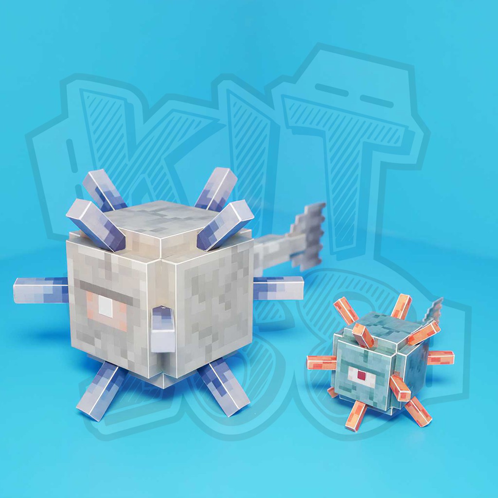 Mô hình giấy Minecraft Elder Guardian & Guardian