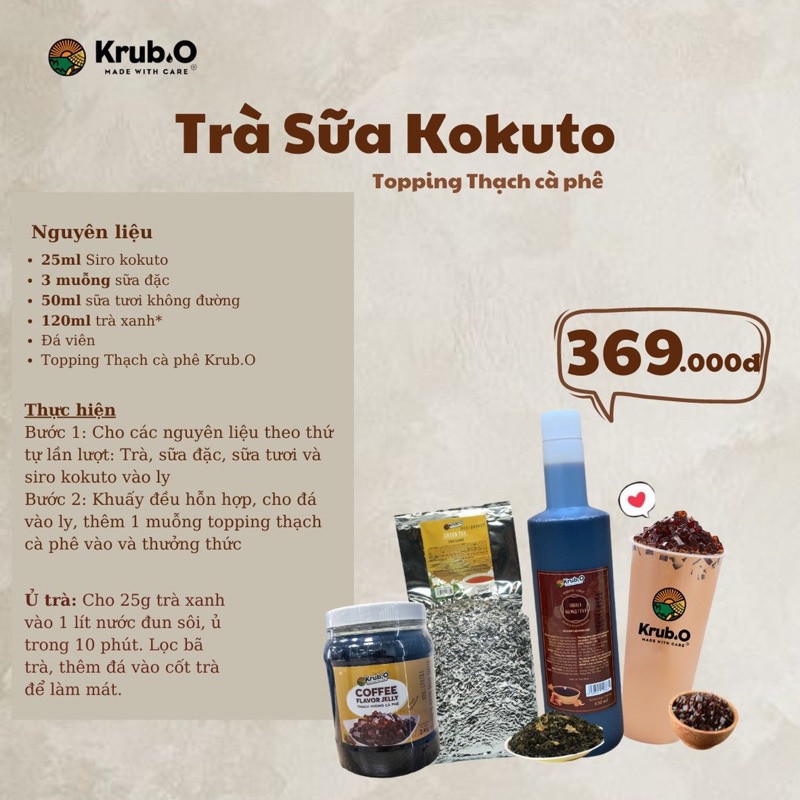 Siro Kokuto pha chế trà sữa Okinawa cực ngon