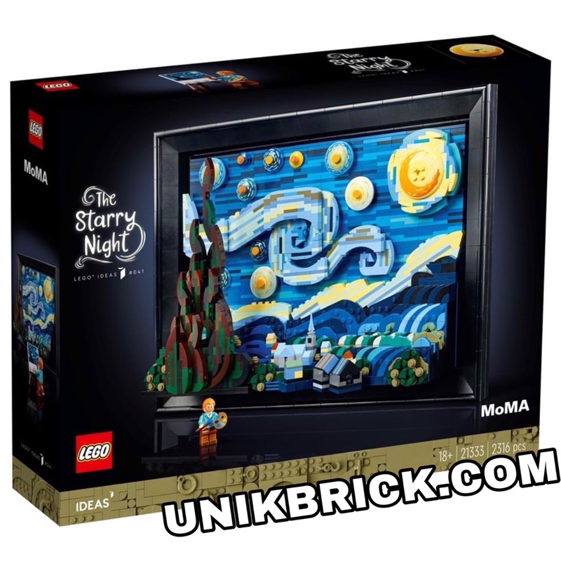 Lego UNIK BRICK Ideas 21333 Vincent van Gogh The Starry Night Bức tranh Đêm đầy sao của Van Gogh chính hãng.