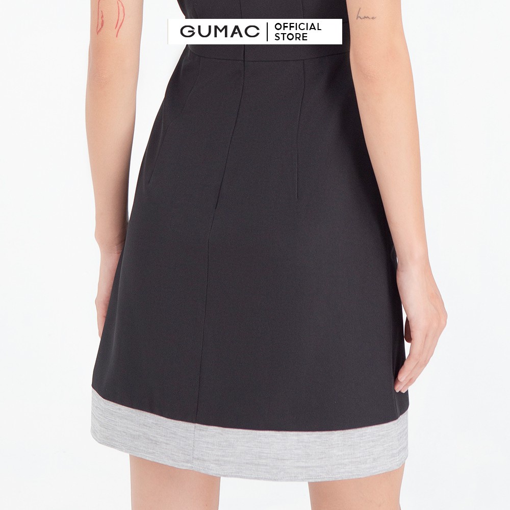 Đầm nữ nút bọc phối viền cách điệu GUMAC DB710 | BigBuy360 - bigbuy360.vn