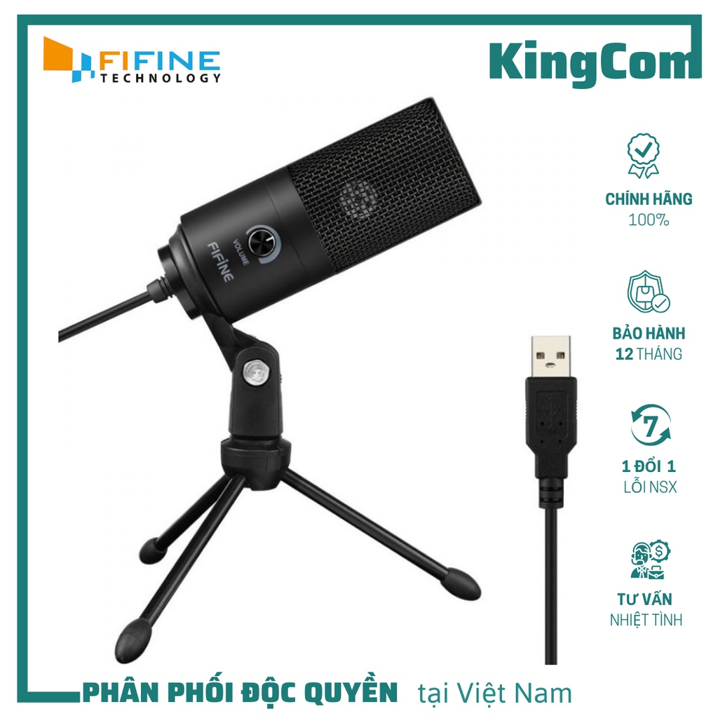 Fifine K669B - Micro Thu Âm Chuyên Nghiệp Cổng USB-A Cho PC/Laoptop - Hàng Chính Hãng/Bảo Hành 12 Tháng