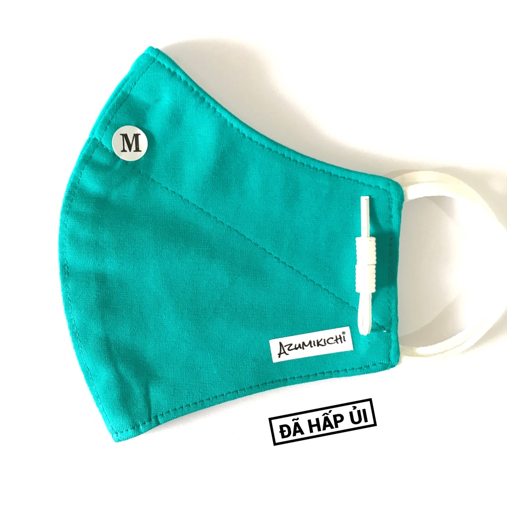 [Mua 4 tặng 1] Khẩu trang vải thời trang chính hãng Azumikichi, chuẩn Đức, màu xanh lý